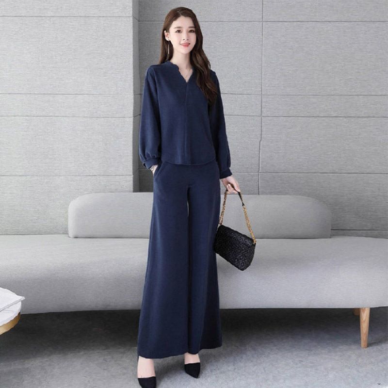 セットアップ パンツスーツ ネイビー 紺 レディース 女性 カジュアル