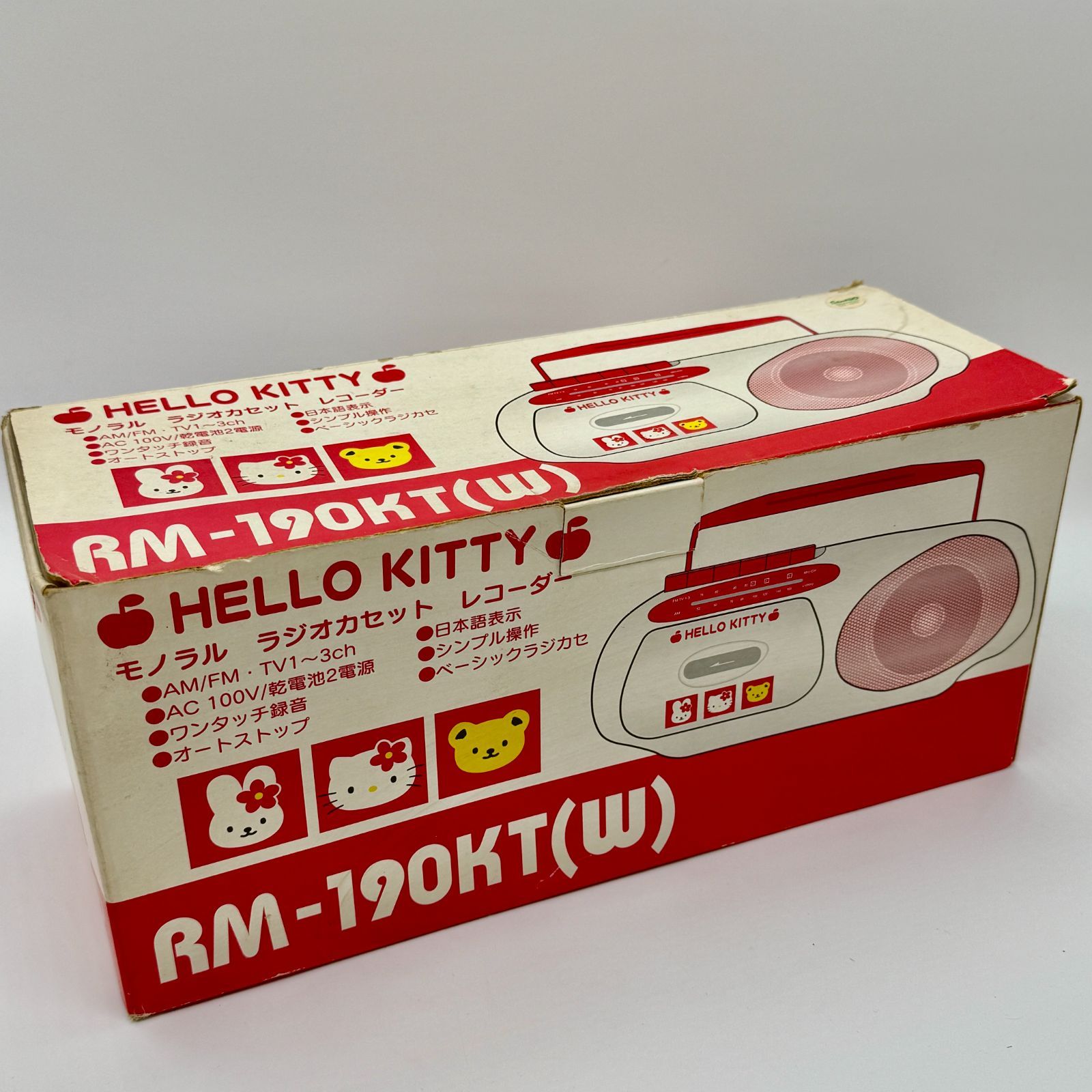 希少品】ハローキティ モノラル ラジオカセットレコーダー RM-190KT（W