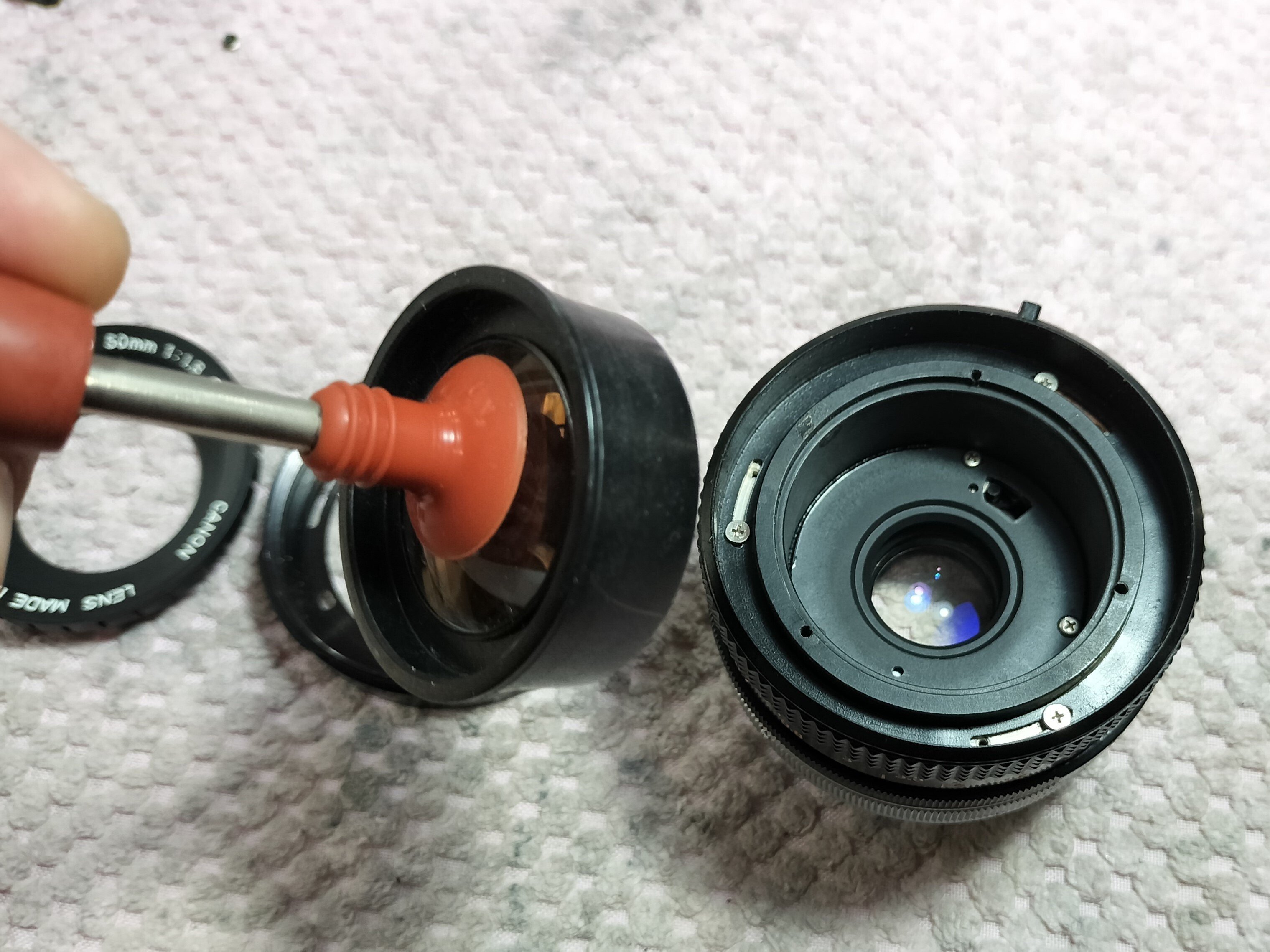 Canon FD 50mm F/1.8の分解｜フィルムカメラ修理のアクアカメラ