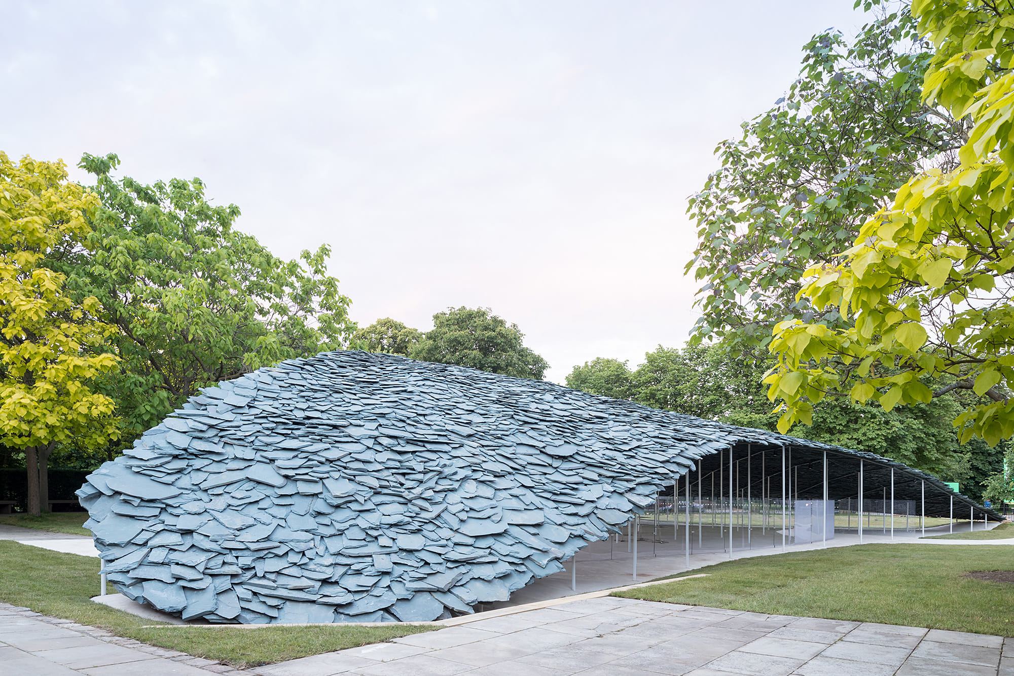 The 2019 Serpentine Pavilion, a floating slate landscape designed