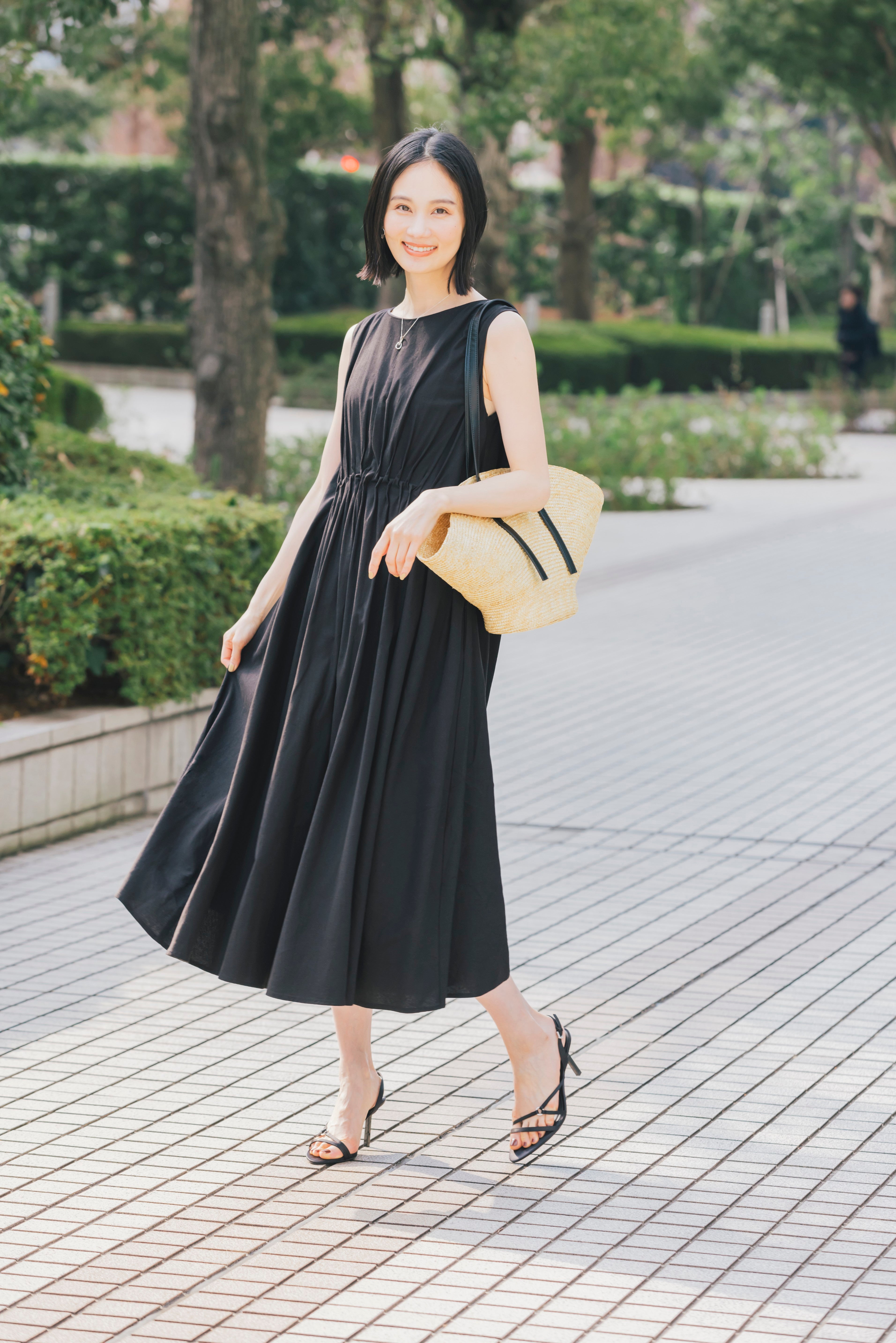 麻混ノースリーブワンピース NS-307 – ATELIER N'S