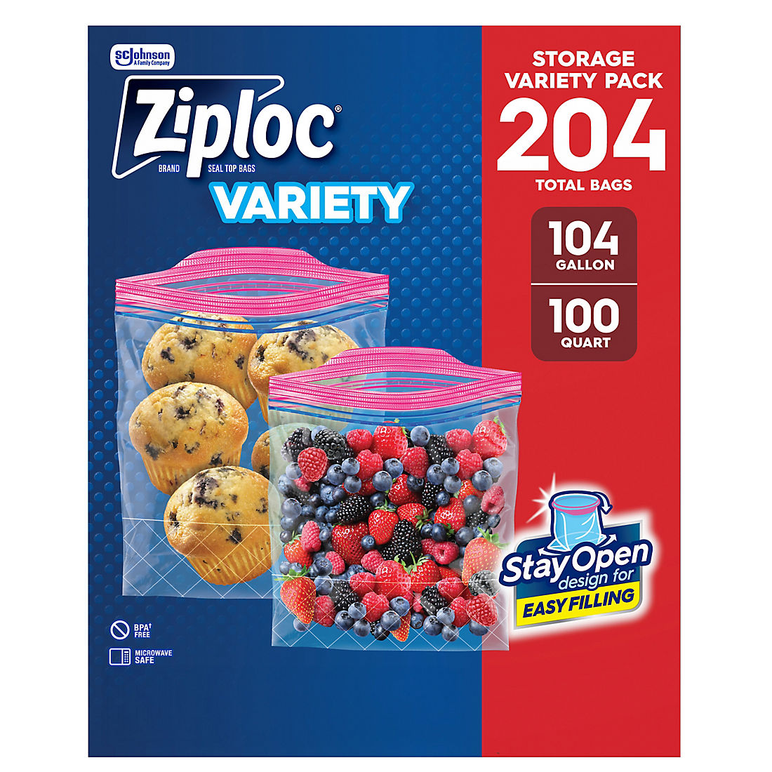 Ziploc Mixed Storage Pack, 204 ct | BJ's Wholesale Club