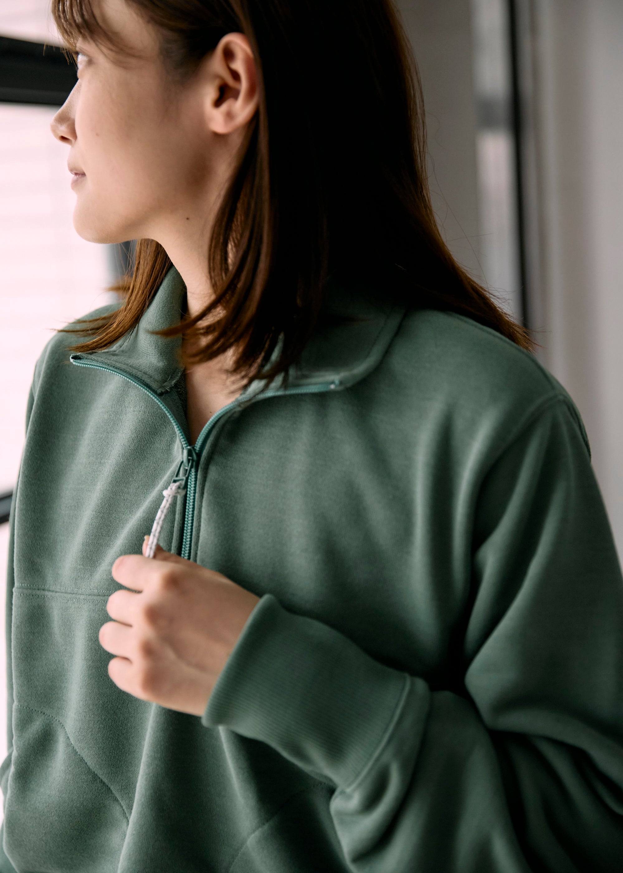 ドライコットニースウェットハーフジッププルオーバー | BRING