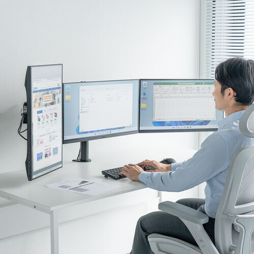 モニターアーム（3画面・トリプルディスプレイ・27インチ対応・横並び