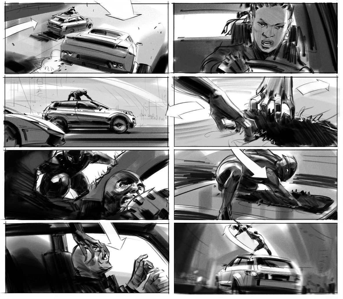 Dan Milligan - Black Panther - storyboards and key frames.