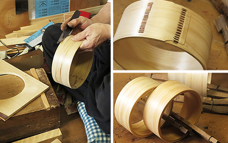 丸型弁当箱（大）《 尾鷲わっぱ 》 摺り漆塗り 曲げわっぱ 漆器 ヒノキ