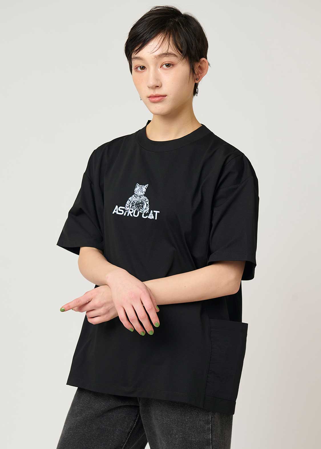 アストロキャット｜サイドポケットビッグシルエットTシャツ｜ユニ