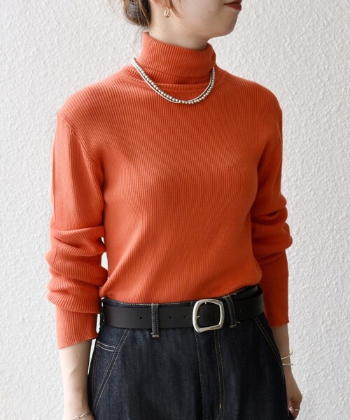 SHIPS any:〈手洗い可能〉デリケート リブ タートルネック ニット プル