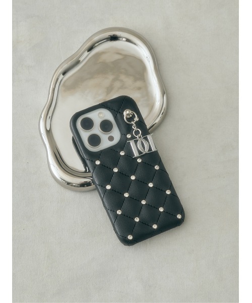 キルティングビジューDDチャームiPhoneケース（スマホケース/カバー