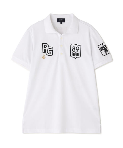 PEARLY GATES】ストレッチカノコアンカージャガード半袖ポロシャツ