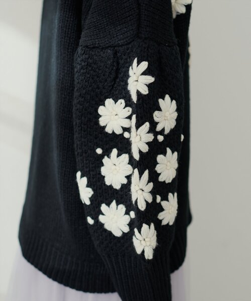 セール】お花刺繍ニット（ニット/セーター）｜natural couture