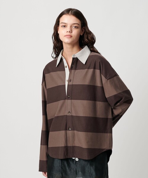 セール】＜ATTISESSION＞コットン ビッグ ラグビー シャツ（Tシャツ