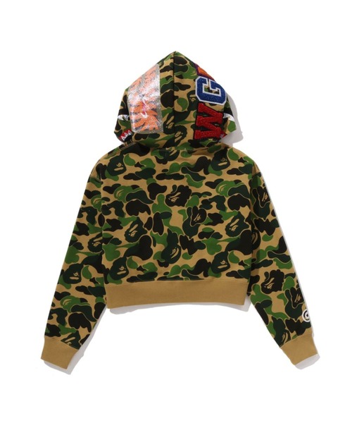 ABC CAMO CRYSTAL STONE SHARK CROPPED FULL ZIP HOODIE（パーカー