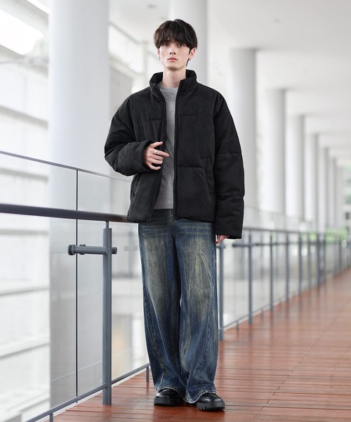 セール】ハイネック中綿ショートジャケット(600フィルパワー)（ダウン