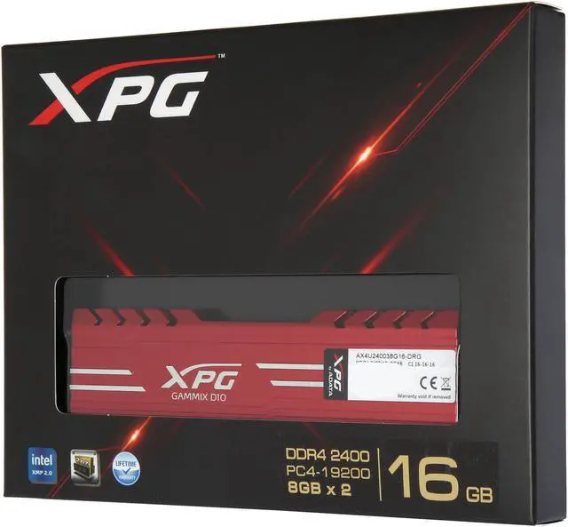 XPG GAMMIX D10 16GB (2 x 8GB) DDR4 2400 (PC4 19200) Desktop Memory