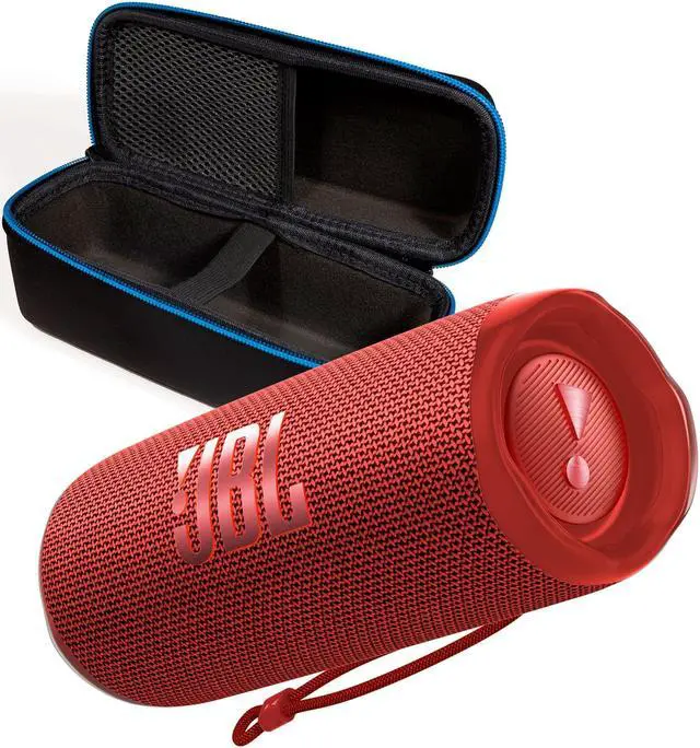 JBL Flip 6 Red Portable Bluetooth Speaker and Divvi Case Kit