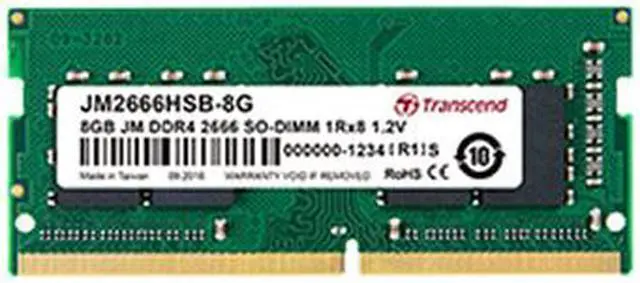 Transcend JetRam 8GB (1 x 16GB) 260-pin SO-DIMM DDR4 2666 MHz CL19