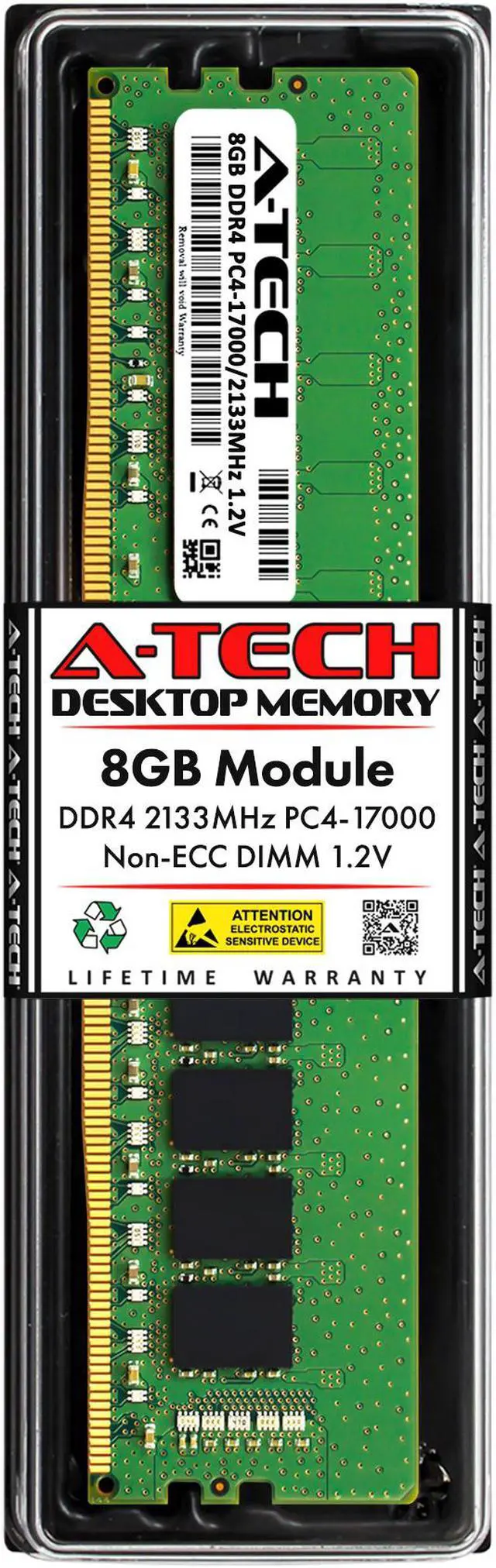 A-Tech 8GB DDR4 2133MHz DIMM PC4-17000 UDIMM Non-ECC Unbuffered