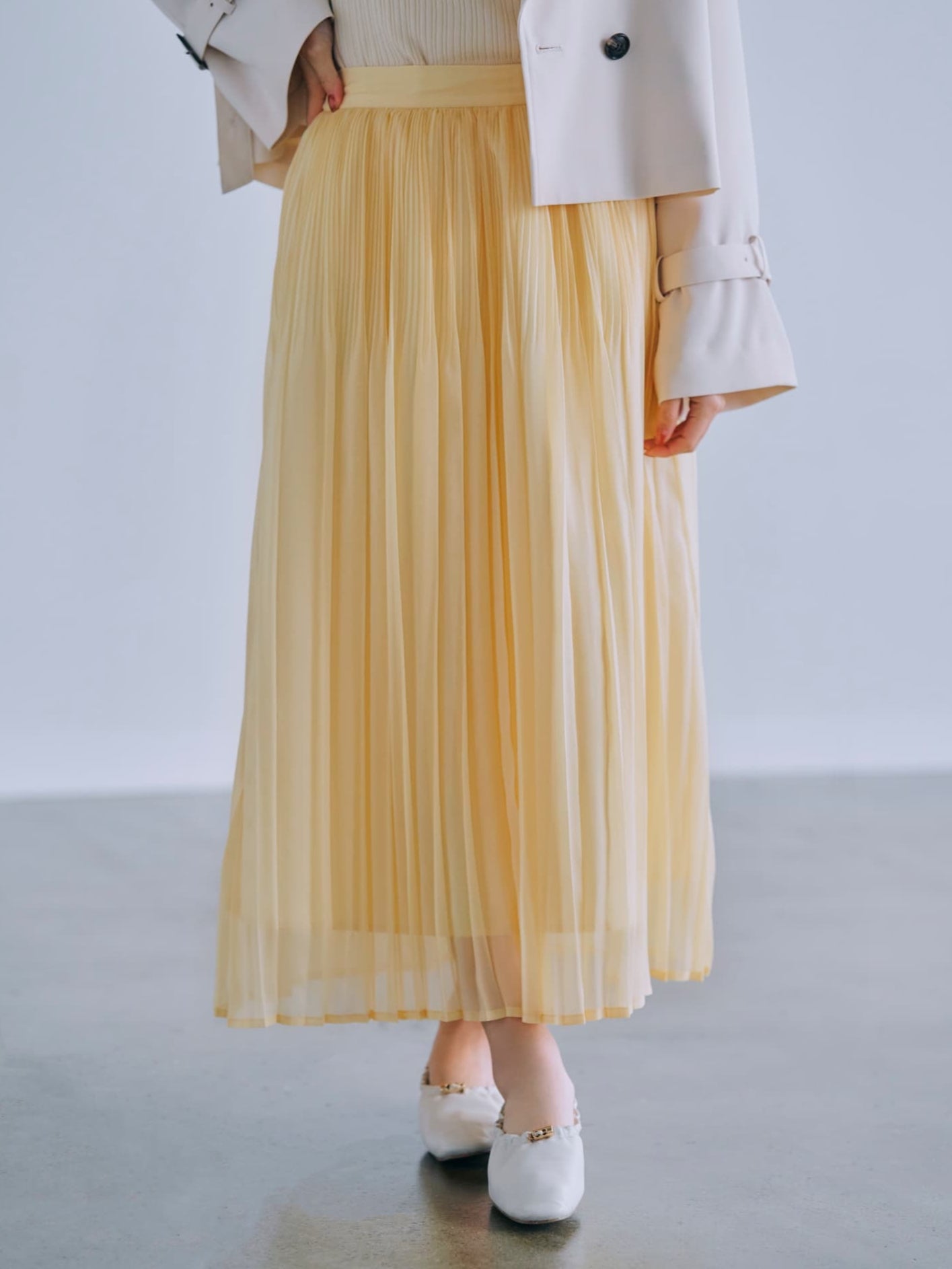 シアーミックスプリーツスカート-short & regular | 小柄・低身長女性