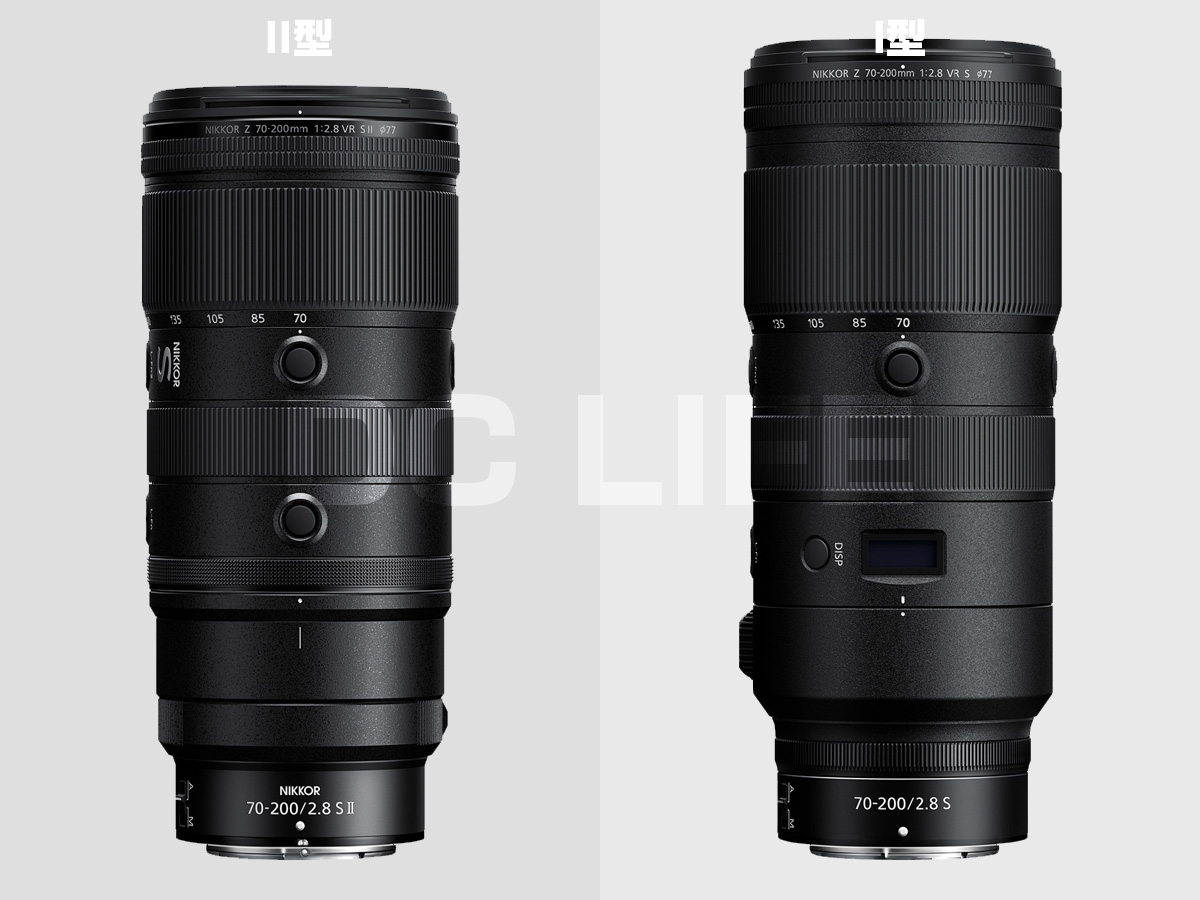 ニコン「NIKKOR Z 70-200mm f/2.8 VR S」II型とI型 基本スペック比較