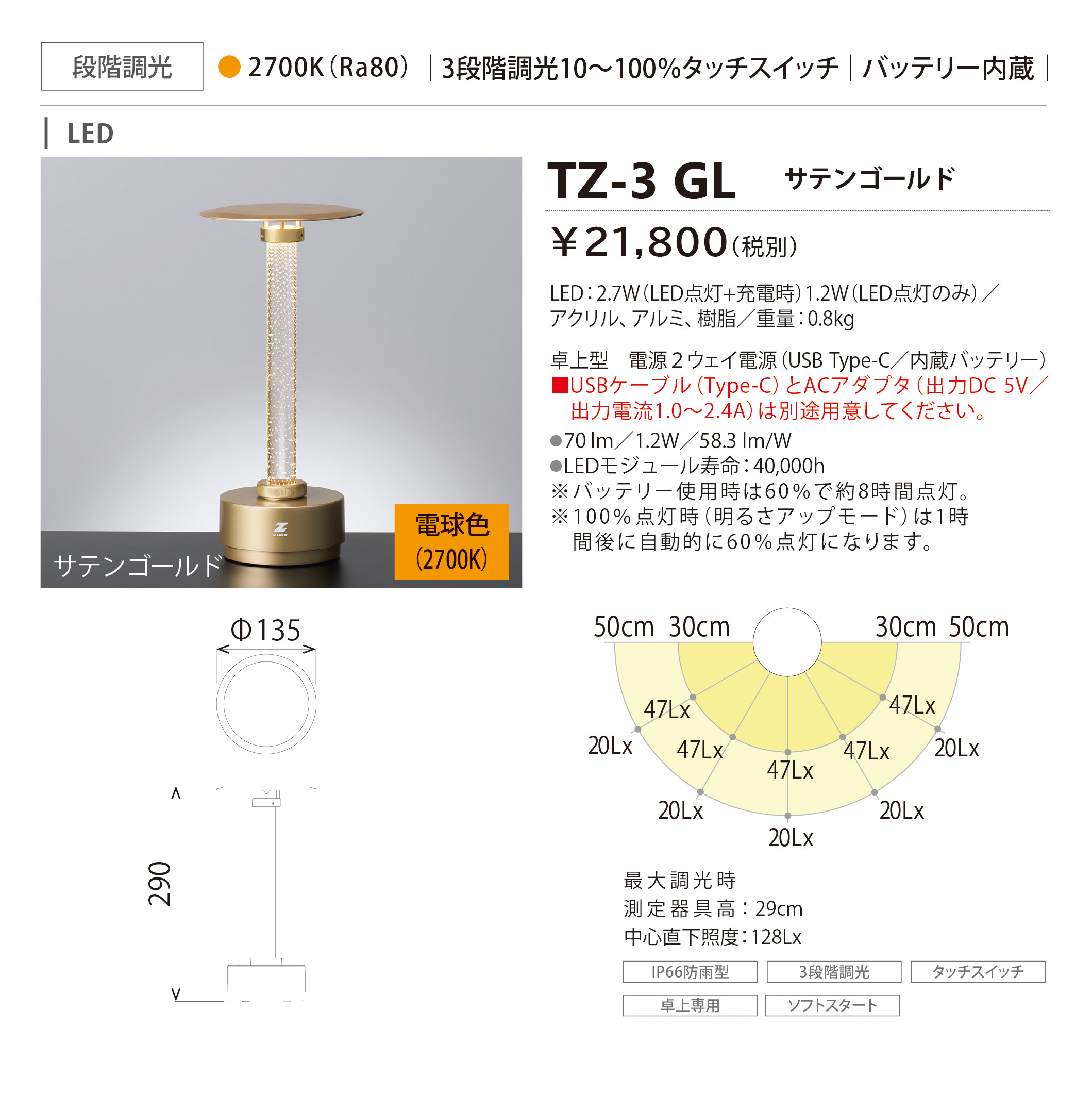 TZ-3GL | 照明器具 | TZ-3 GLZ-LIGHT（ゼットライト） Full MoonLED