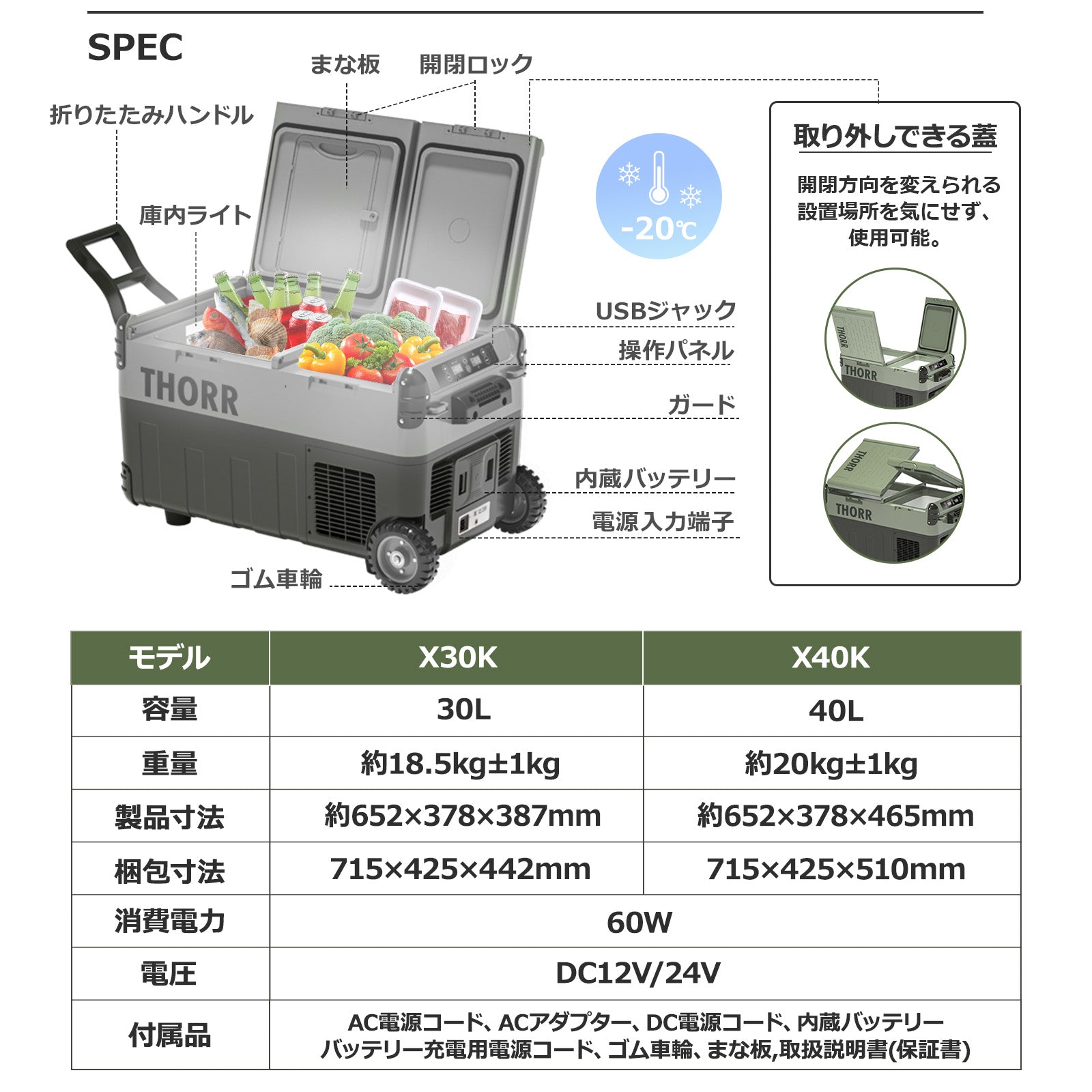 THORR ポータブル冷蔵庫 30L｜アウトドア・車中泊に最適 – DoMake
