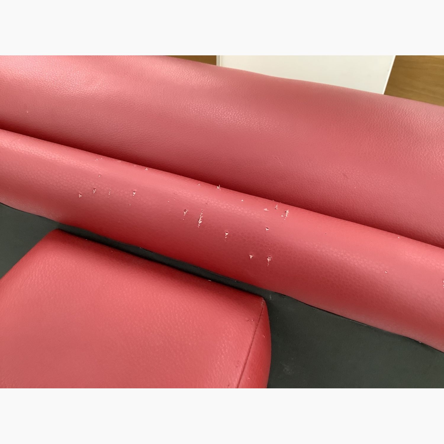 karimoku/domani 2人掛けソファー レッド オットマン付 総革 エクセル