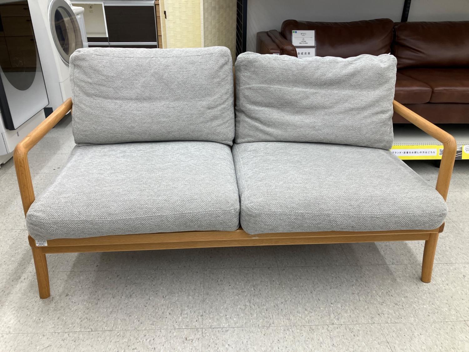 KEYUCA (ケユカ) 2.5人掛けソファー 幅:約150㎝ ナチュラル×グレー
