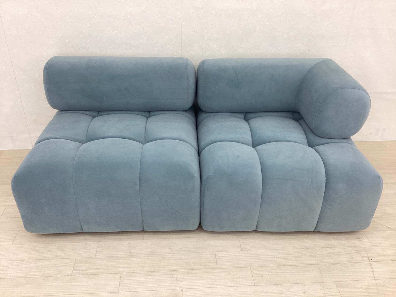 Franc franc (フランフラン) ソファー ブルー ファブリック パフィ