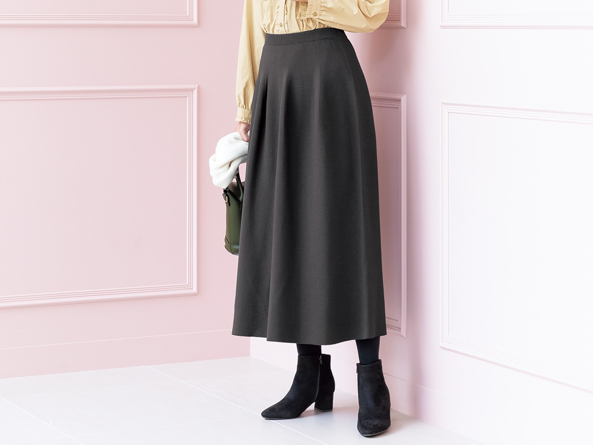 ホールガーメント（R）ニットスカート(02_M 05_チャコール