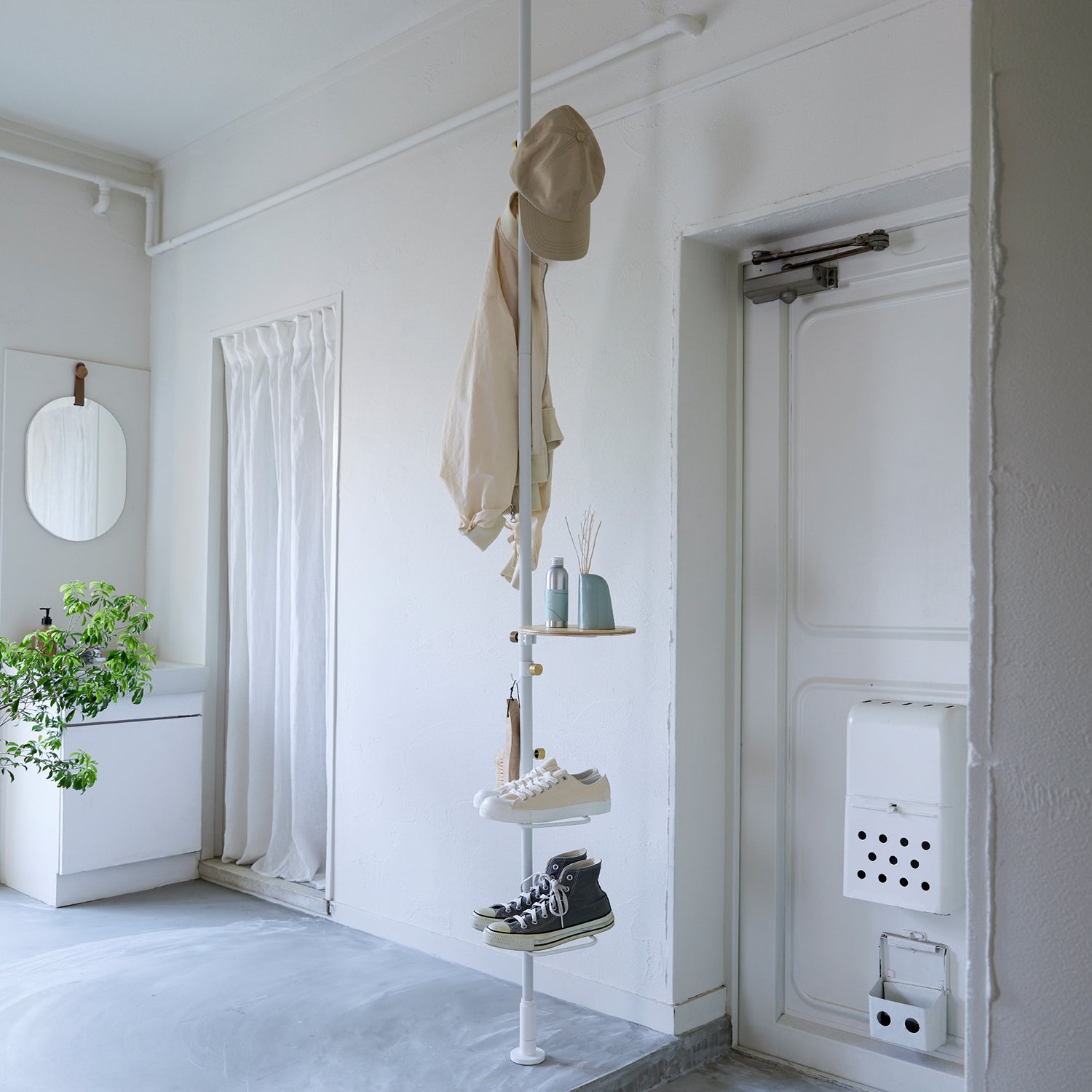身じたくシューズラックSET White SET-BASE3-WH｜平安伸銅工業