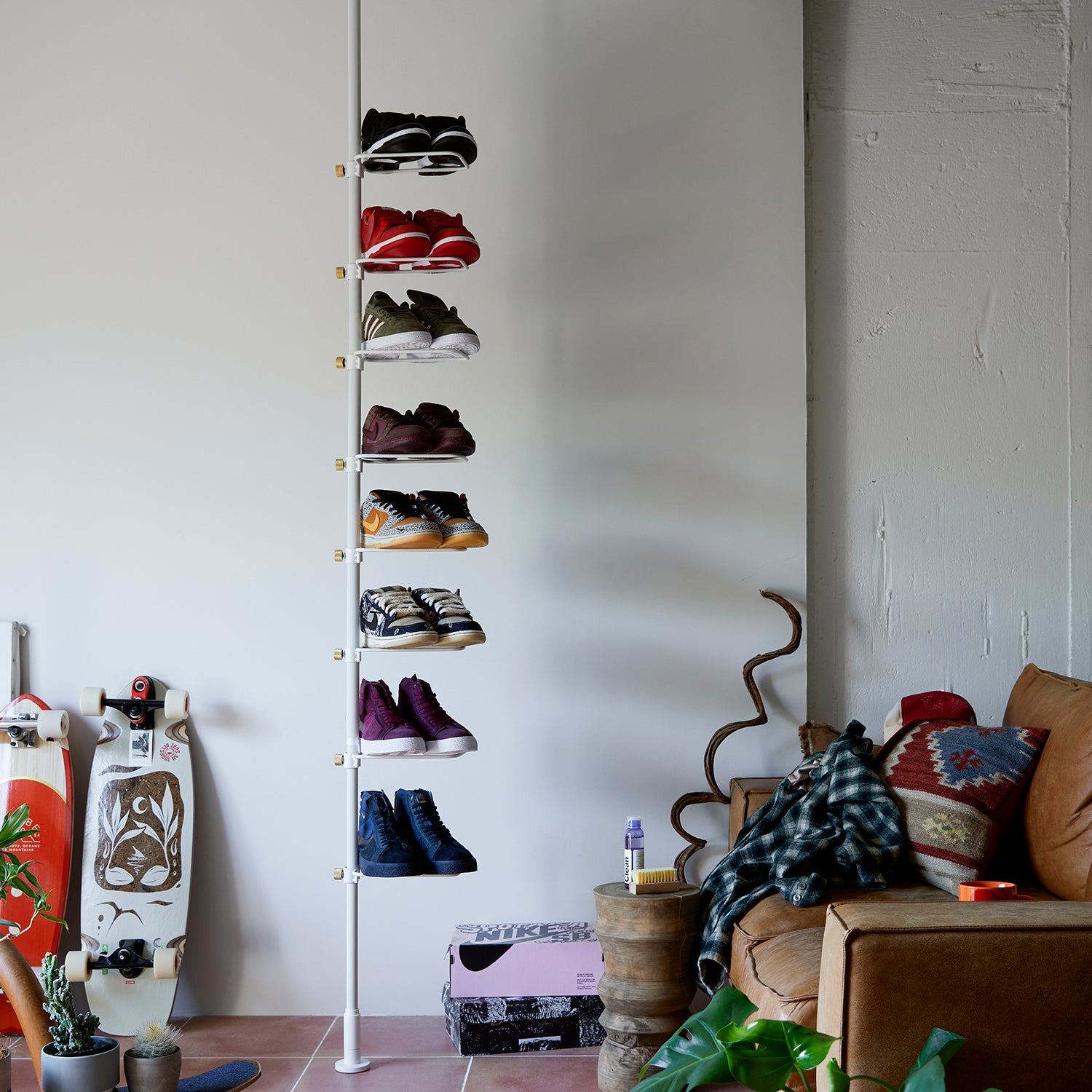 オープンシューズラック8足SET White SET-D-OSR8-WH｜平安伸銅工業