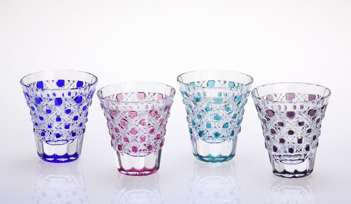 江戸切子 S007細ぐい呑み・八角籠目1個 | 江戸切子.jp