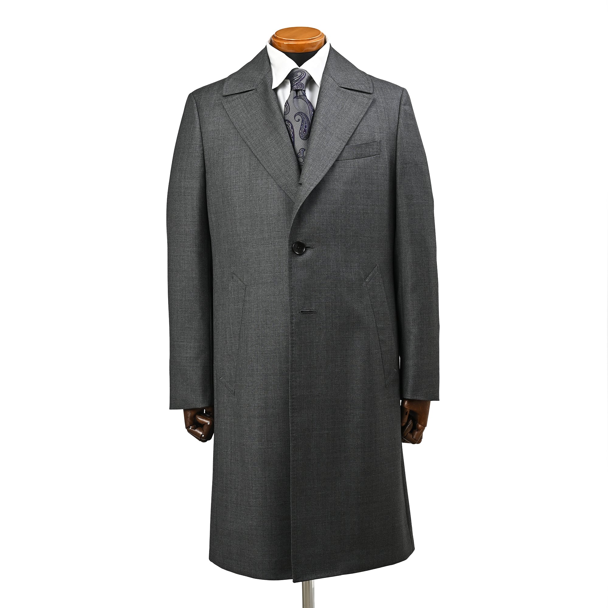 CANONICO Super110'S ポロコート チャコールグレー C-601-A｜EDWARD'S