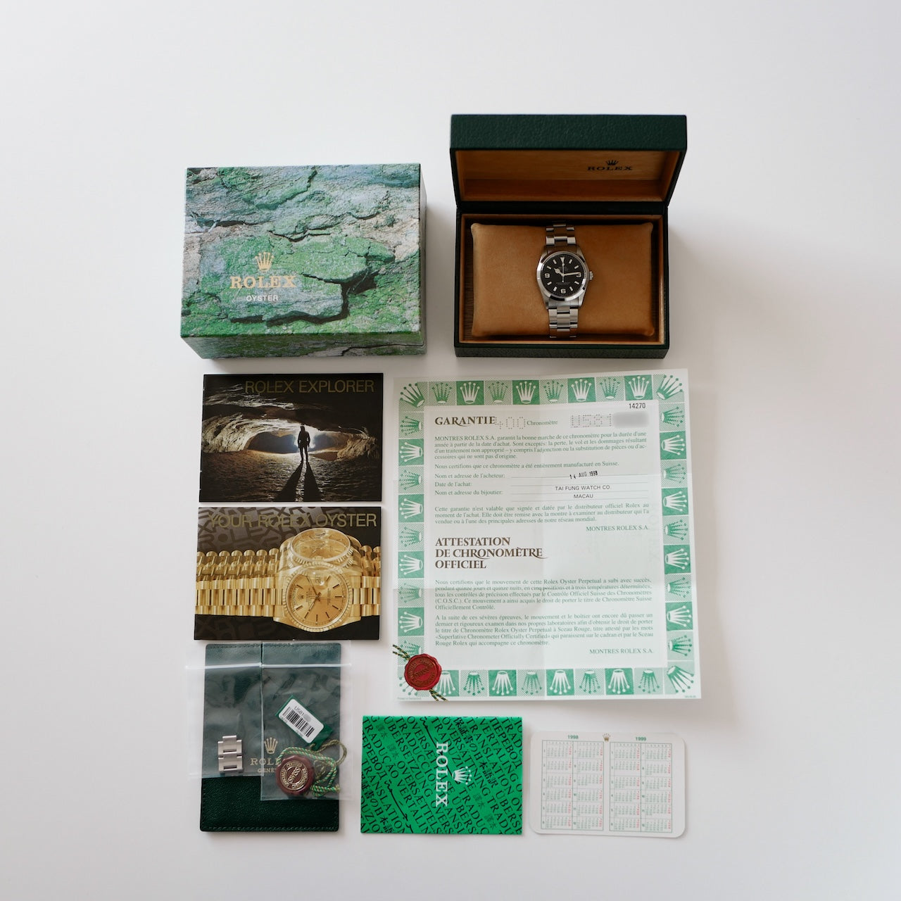 ロレックス/エクスプローラー1/14270/U番/トリチノバ/裏蓋シール/フル