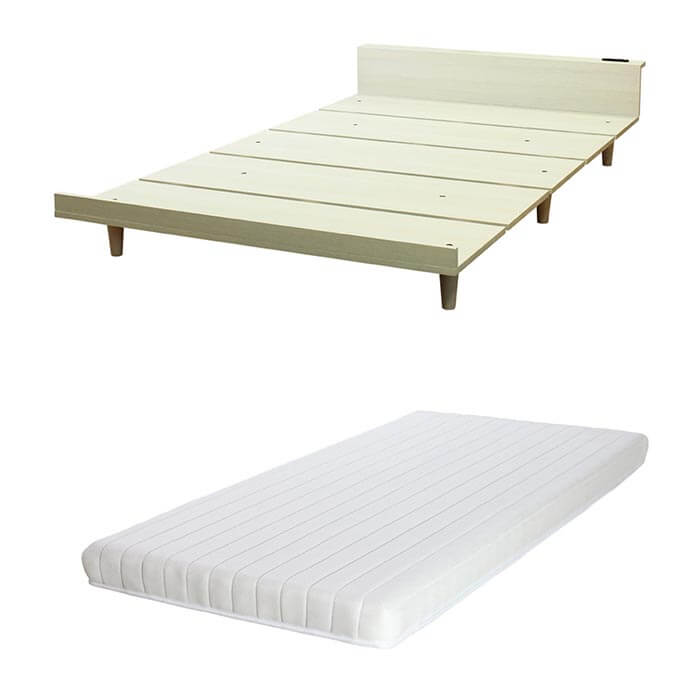 ローベッド シングル マットレス付き コンセント USB - flatoo