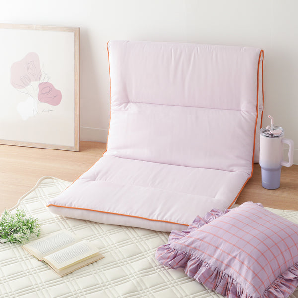 フリルチェック クッションカバー 45×45 パープル（A-021