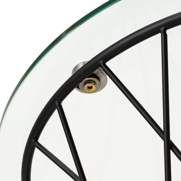 マーリア コーヒーテーブル クリア×ブラック（φ800） | Francfranc