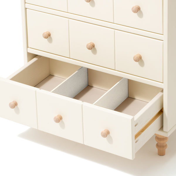 ラーナ チェスト ハイ 2 ホワイト×ナチュラル（W602×H1013