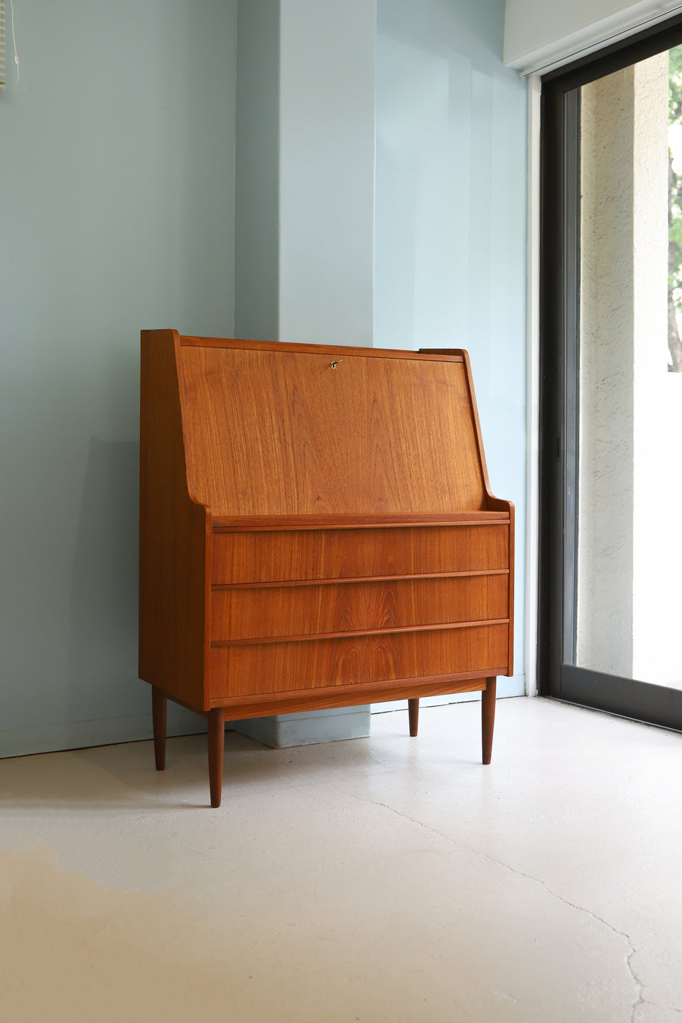 デンマークヴィンテージ ライティングビューロー チーク材 北欧家具