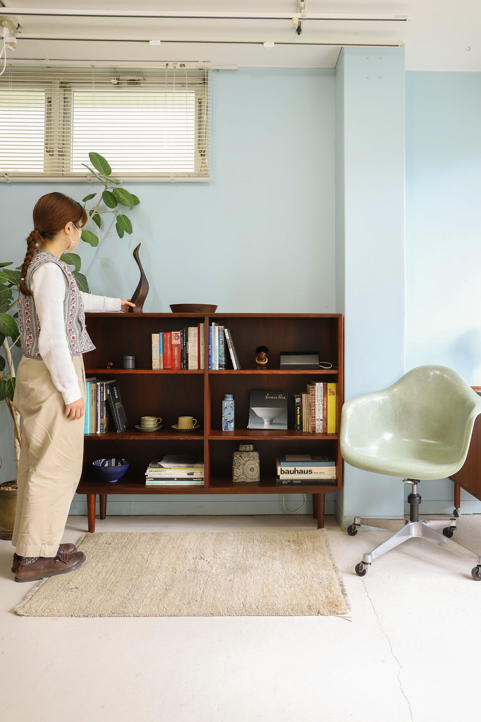 デンマークヴィンテージ ブックケース 本棚 ローズウッド 北欧家具