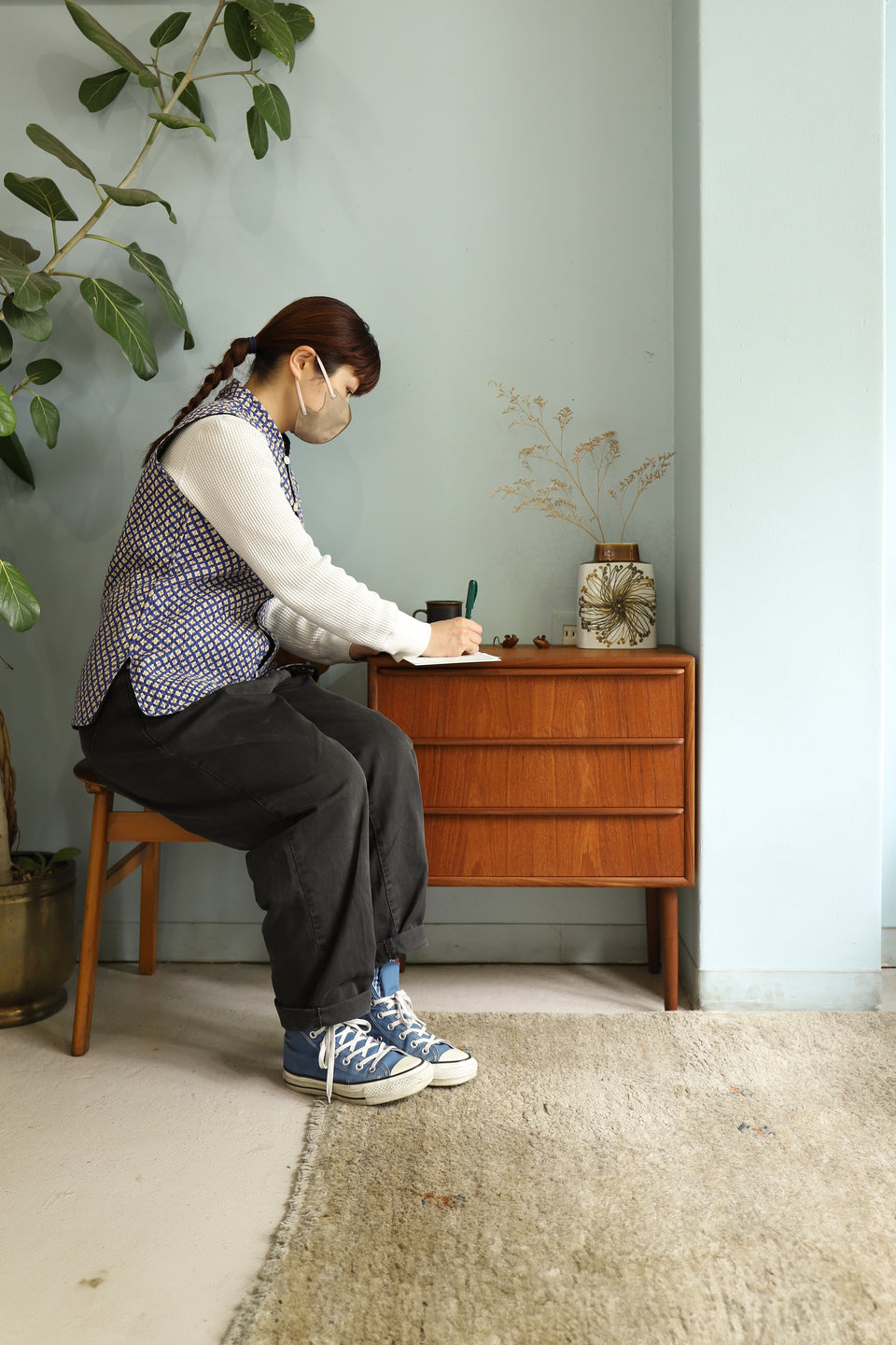 デンマークヴィンテージ スモールサイドチェスト 3段 北欧家具/3drawer