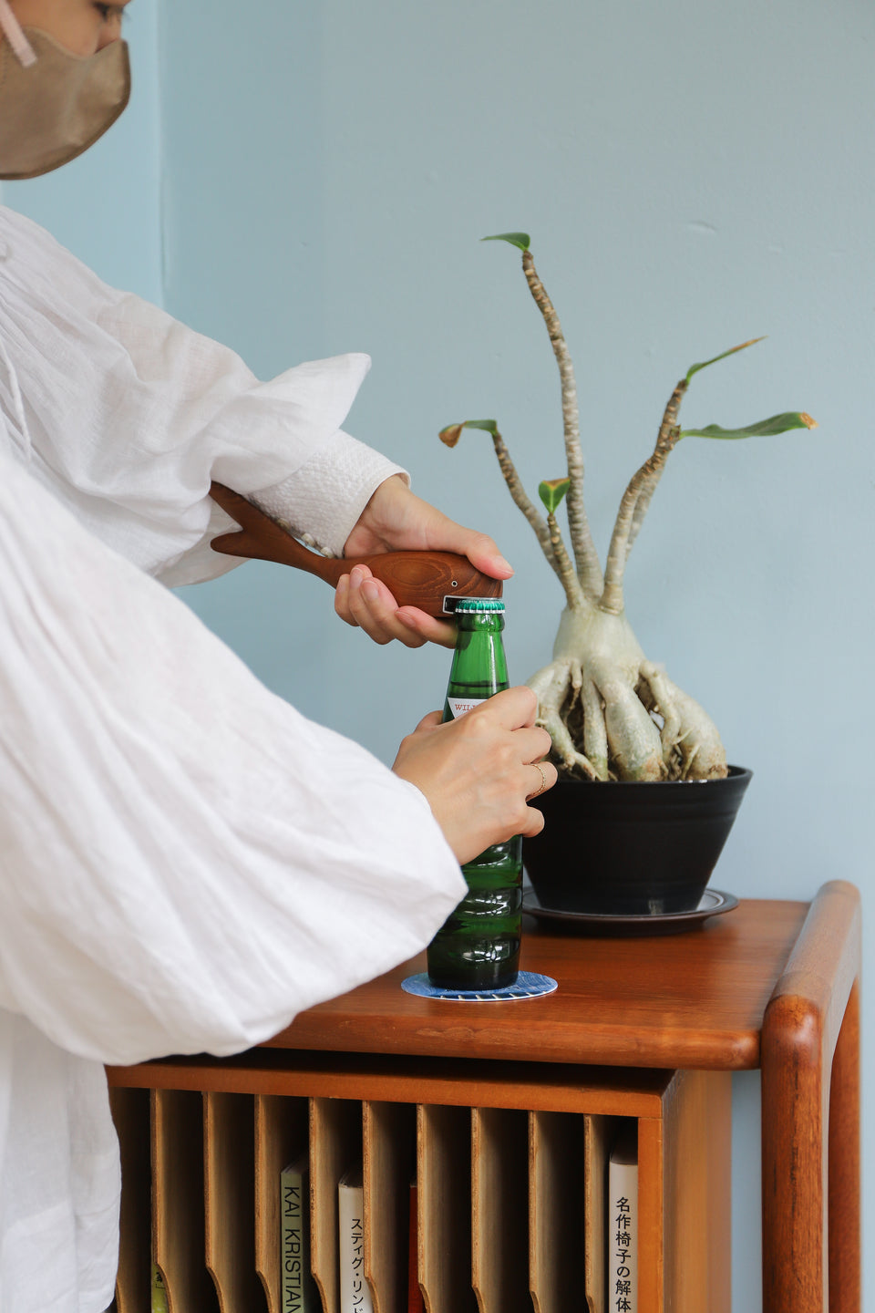 デンマークヴィンテージ 栓抜き ボトルオープナー オブジェ チーク材