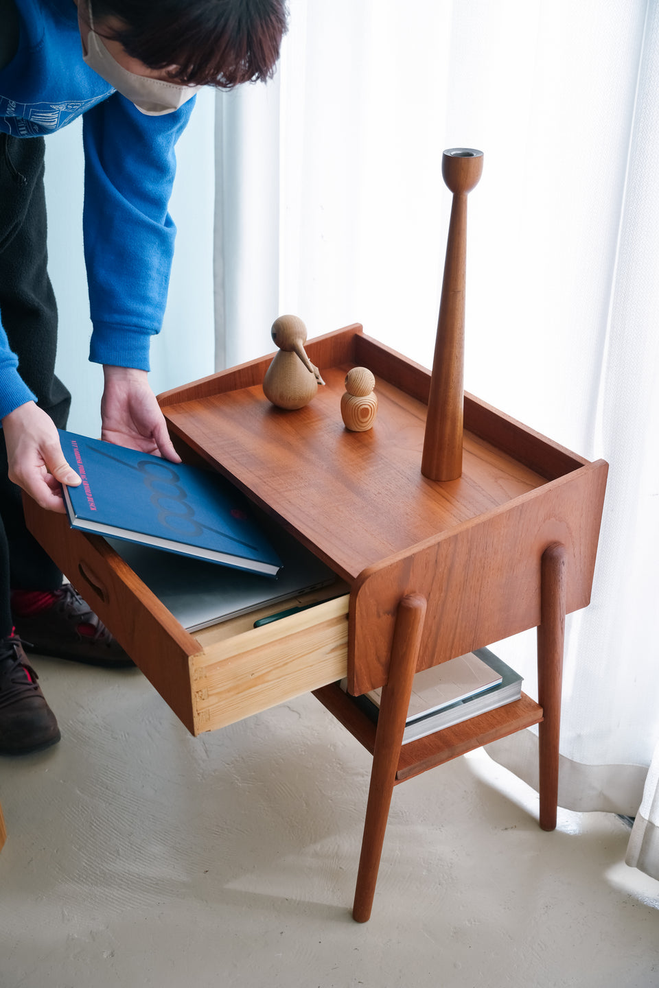 デンマークヴィンテージ サイドチェストテーブル チーク材 北欧家具