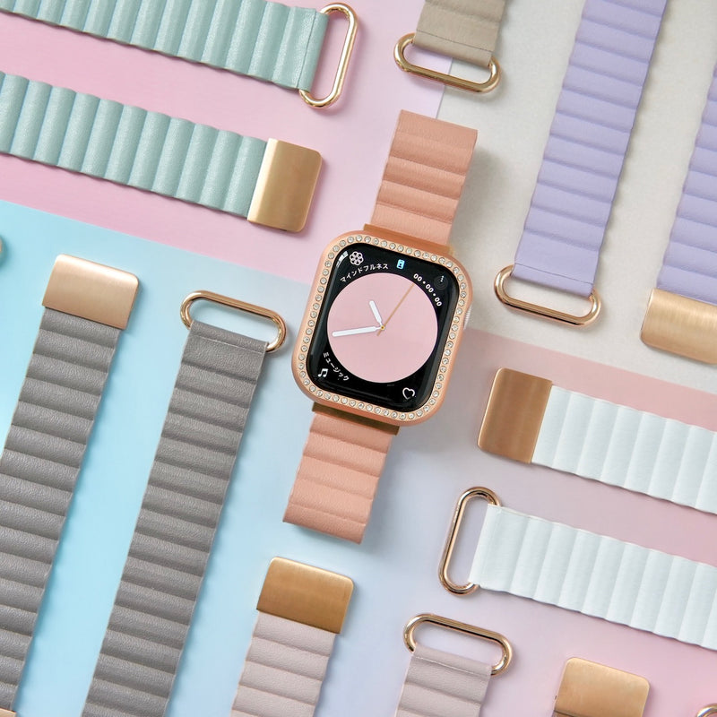 ぴったりライン」マグネット式PUレザーアップルウォッチバンド – gaacal