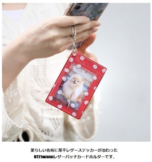 Qoo10] BT21 レザーパッチ カードホルダーカードケース