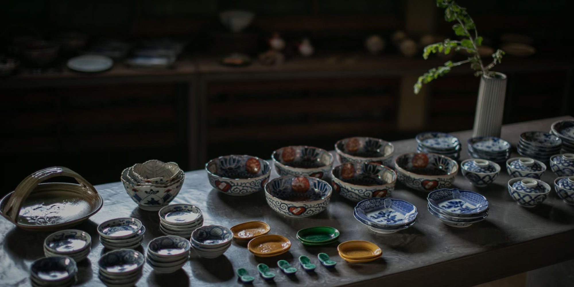 九谷焼】 古九谷 瓢形梅文銘々皿 5客セット 江戸時代 14288 | すべての