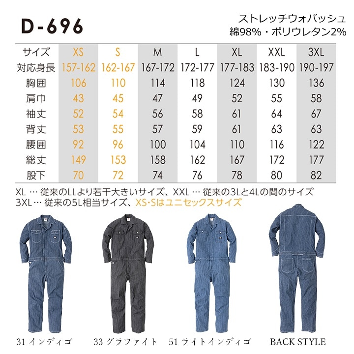ディッキーズ 長袖つなぎ D-696 作業服 作業着│作業服・作業着の通販