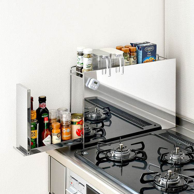 日本製 燕三条 隠せるステンレス調味料ラック 引き出し 大容量