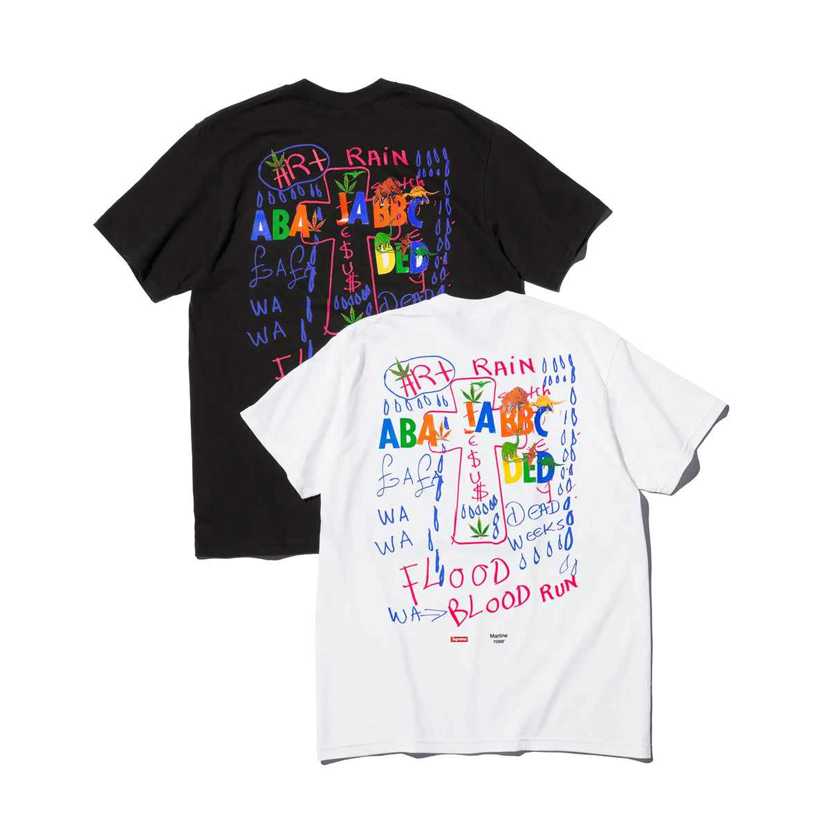 SUPREME Martine Rose Lee Scratch Perry Tee BLACK/WHITE Martine